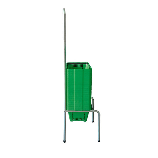 Kit - Suporte Para Cestos de Compras Simples + 20 Cestos D100 Verde