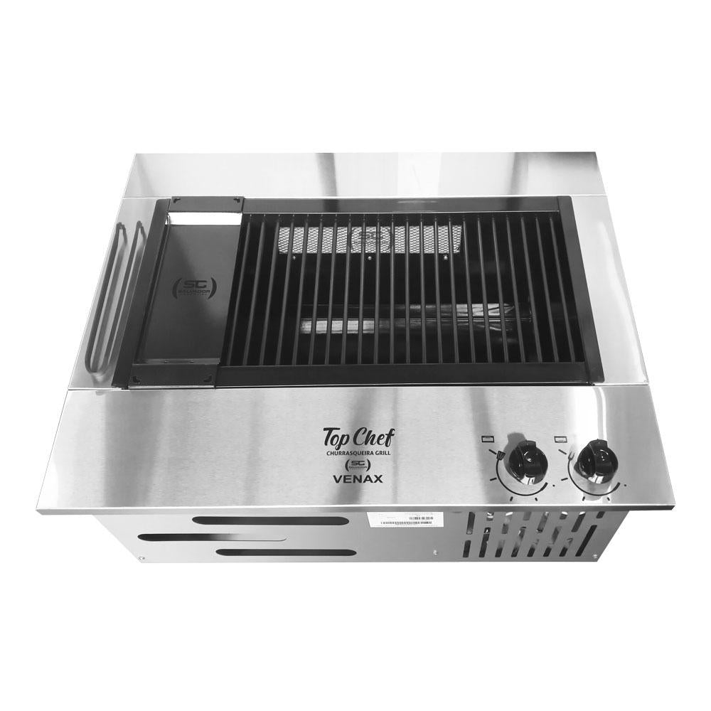 Churrasqueira Grill a Gás Top Chef Gourmet de Embutir em Inox TCIN50 Bivolt - Venax 26952