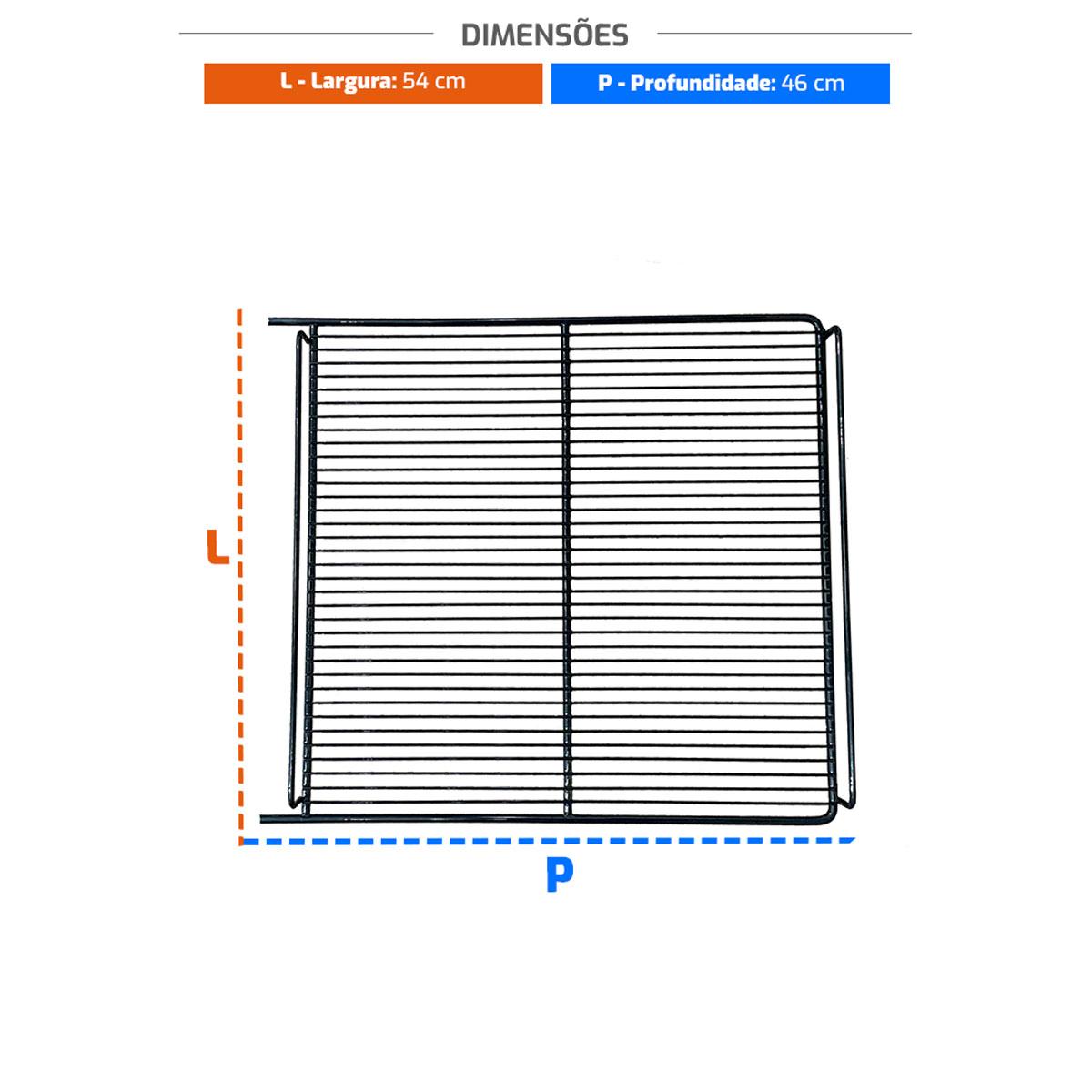 Kit 2 Grade Prateleira VB40 Preta 54x46 Tanque Cremalheira + Ganchos - Metalfrio