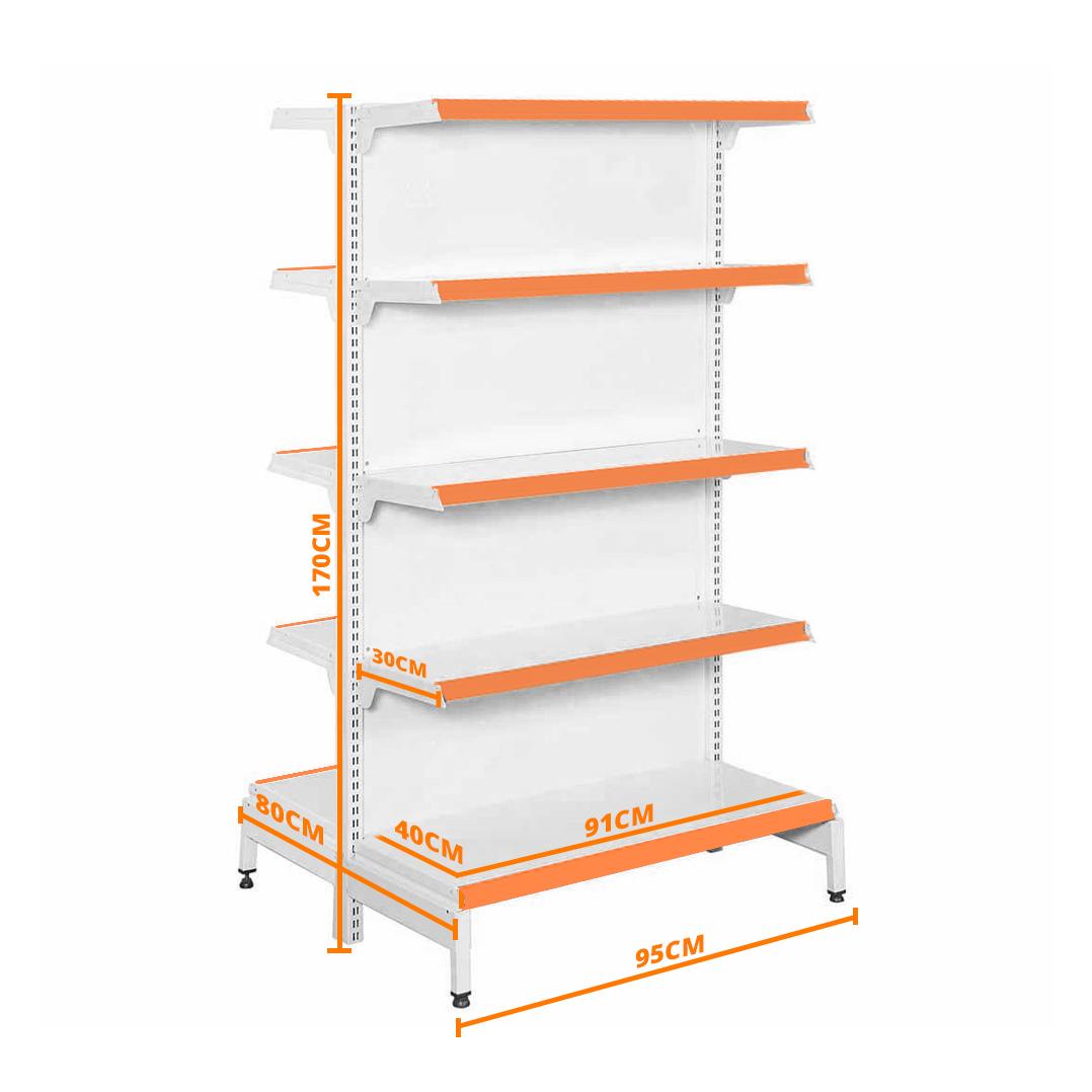 Gôndola Prateleira New Plus 1,70 Central Inicial GCI - Sa Gôndolas Porta Etiquetas Laranja