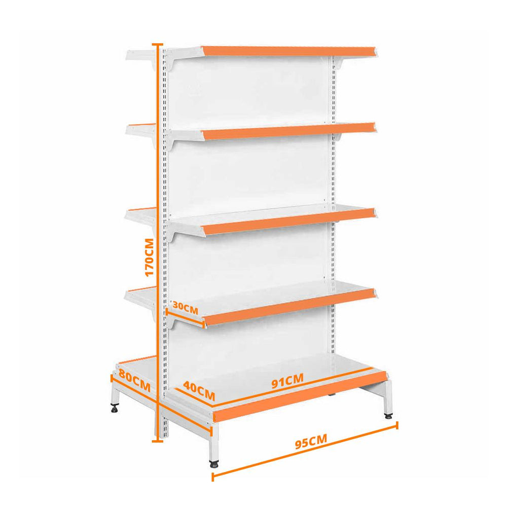 Gôndola Prateleira New Plus 1,70 Central Inicial GCI - Sa Gôndolas Porta Etiquetas Laranja