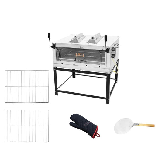 Forno Gás Industrial Infra Roma Inox Firiv110 + 2 Grades Extra + Luva Térmica + pá Pizza - Venâncio
