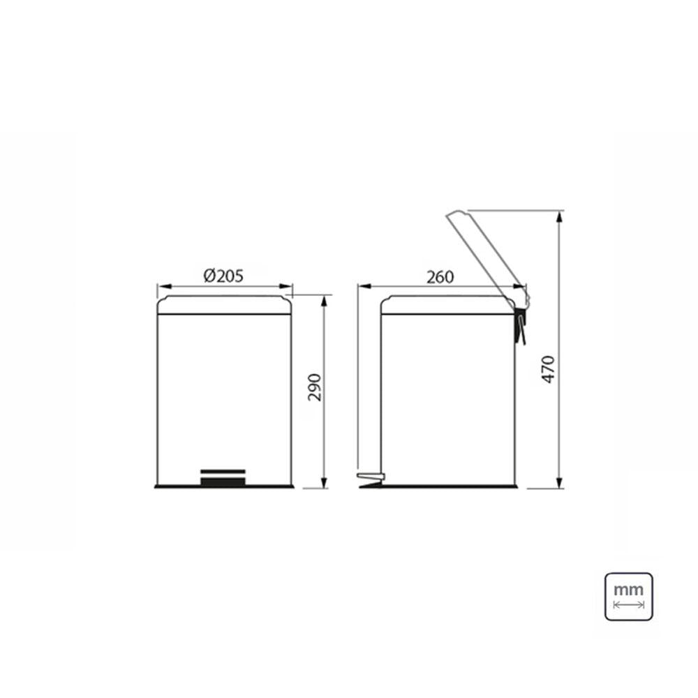 Lixeira Inox Polido Prime Brasil com Pedal 5 Litros Balde Interno - Tramontina 94538105