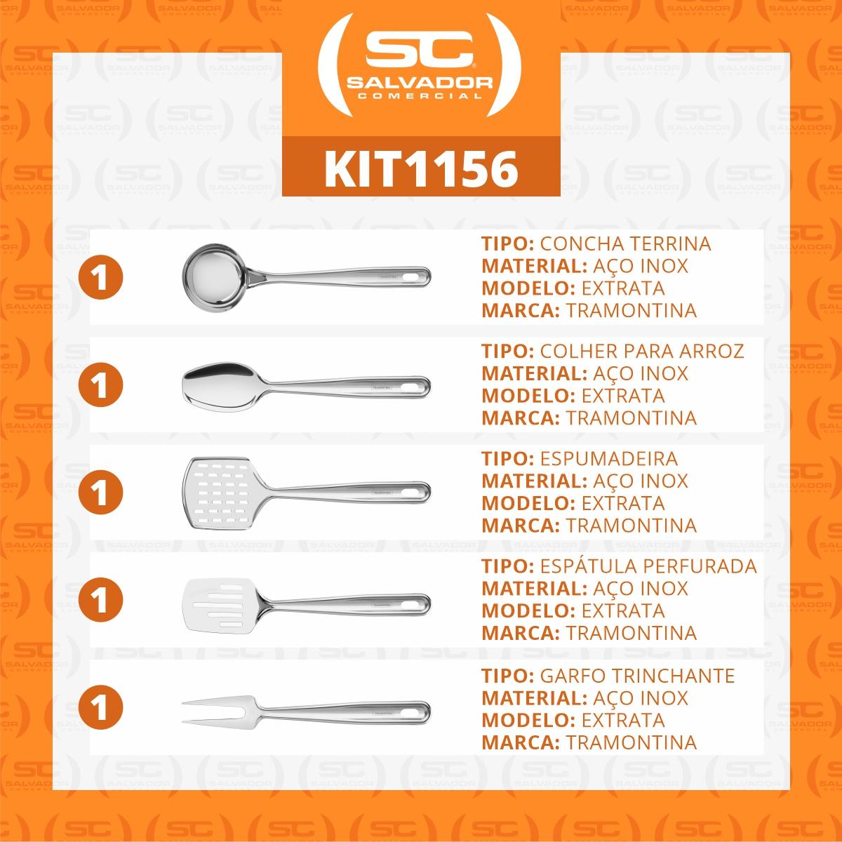 Kit Utensílios de Servir e Preparar Extrata Aço Inox 5 Peças - Tramontina