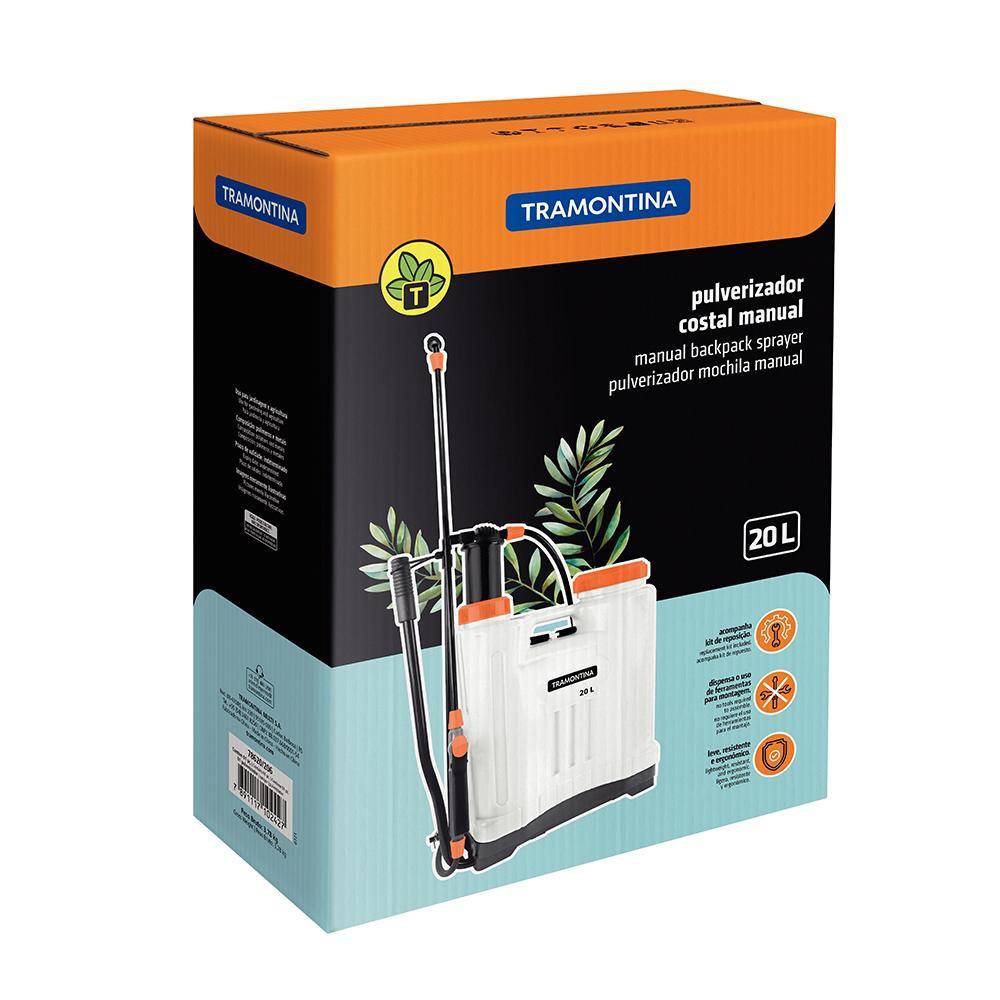 Pulverizador Costal Manual 20 LItros Corpo Plástico Válvula Com Trava - Tramontina 78620206
