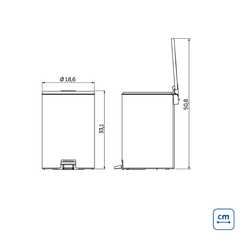 Lixeira Com Pedal Tramontina Loop Inox Acabamento Polido e Balde Interno 5L - Tramontina 94547005