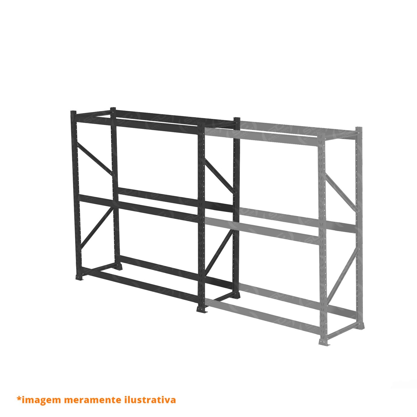Mini Porta Pallet Slim 1,80x0,60x2m Sem Plano Inicial - Sa Gôndolas