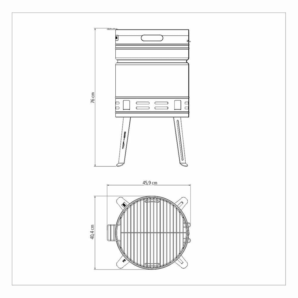 Churrasqueira a Carvão Tcp 400 Aço Inox Bandeja Para Carvão em Aço Esmaltado - Tramontina 26500006