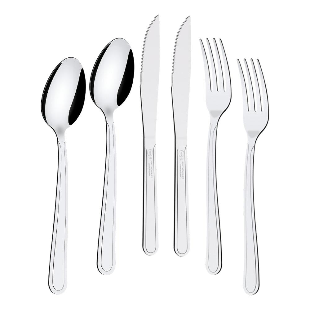 Kit Jogo de Facas, Garfos e Colheres Búzios 18 Peças em Aço Inox IBAG - Tramontina