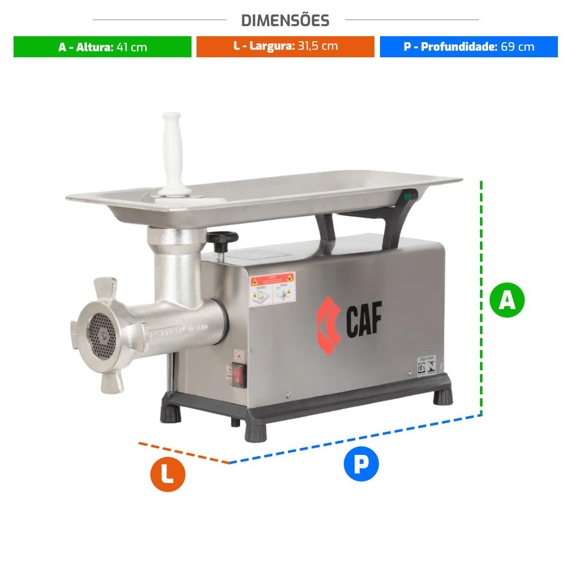 Moedor de Carne CAF22 Boca 22 Bivolt | CAF- Caf P02222810125