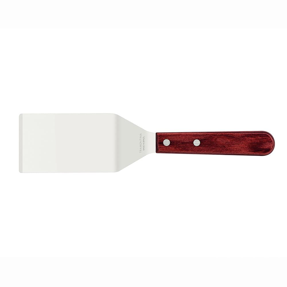 Espátula Fritura Para Chapa Lâmina Inox Cabo Madeira Polywood Vermelho 4" - Tramontina 21165174