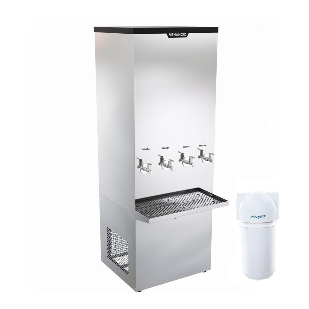 Kit Bebedouro Industrial 200 Litros Refrigerado Inox BI200L 127v + Filtro - Venâncio