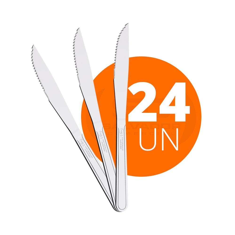 KIT - 24 Facas para Churrasco Buzios em Aço Inox 4 POL FIBAG - Tramontina