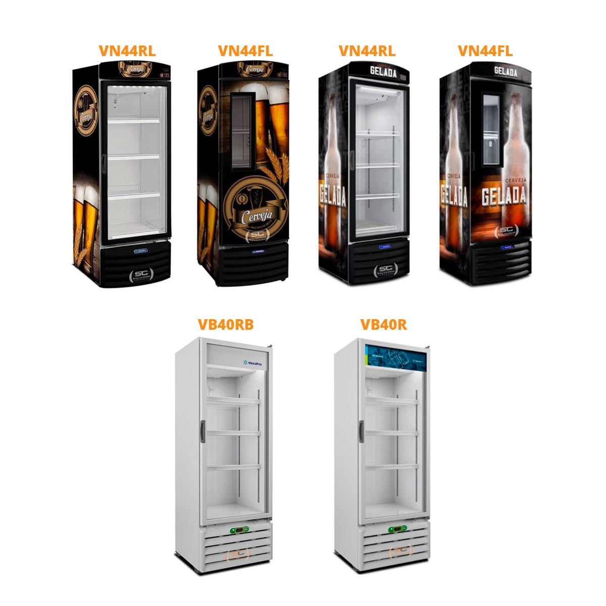 Kit - 1 Prateleira Branca Visa VN44 VB40 + 4 Ganchos Suporte - Metalfrio