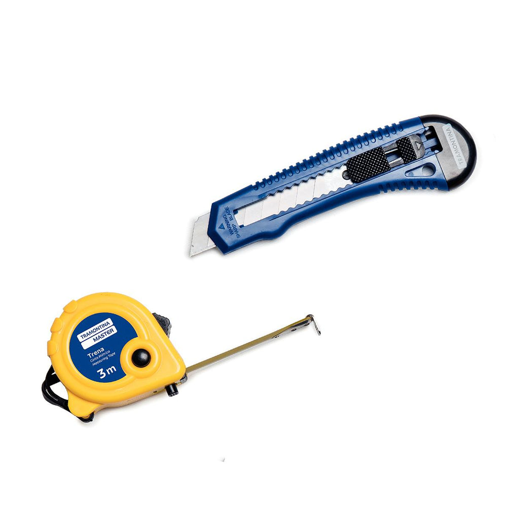 Kit Ferramentas Martelo Trena Alicate Estilete Chaves Fenda e Chaves Fixas 11pcs - Tramontina 43409104