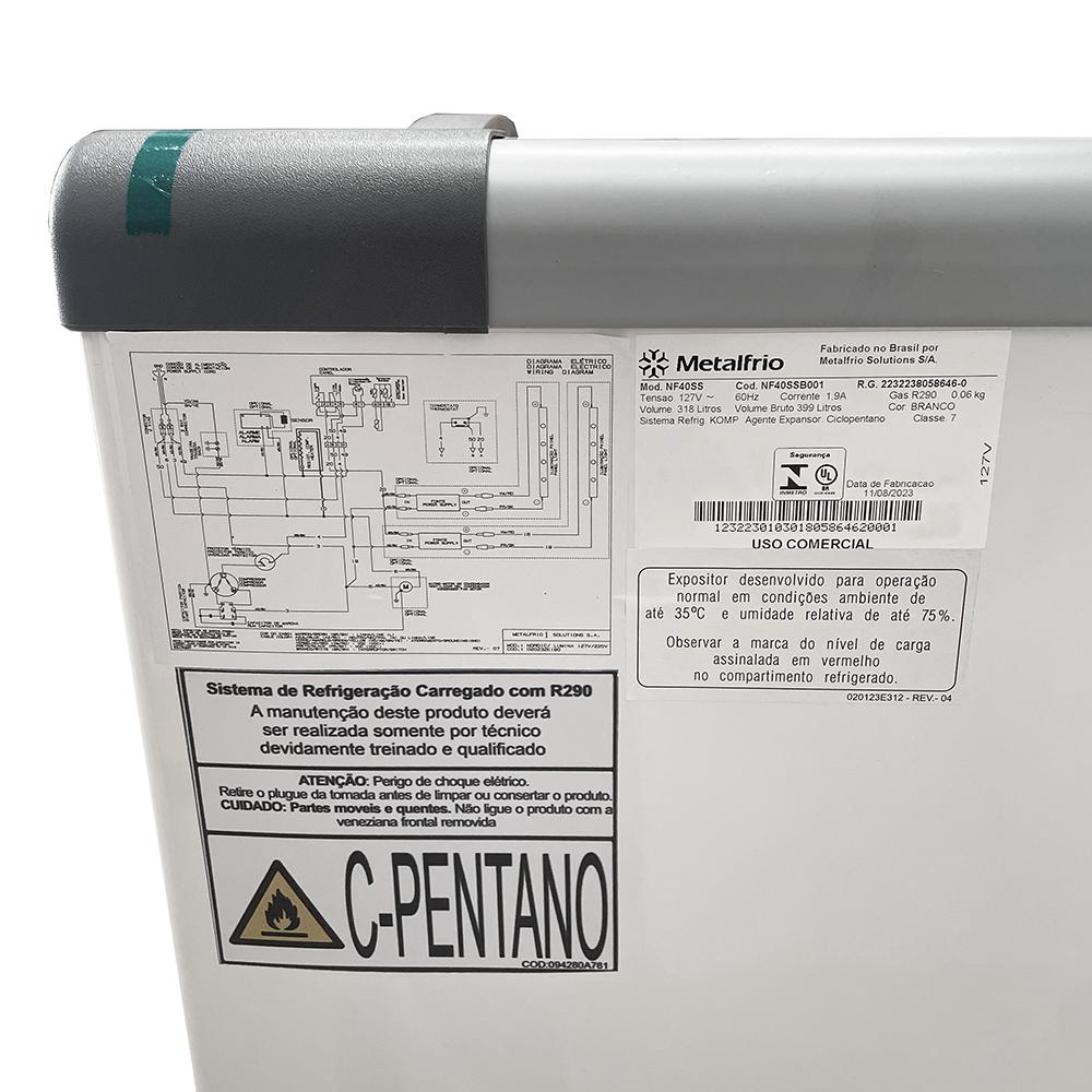 Semi Novo - Freezer Horizontal Tampa de Vidro Congelados 318 Litros Nf40 - Metalfrio 127v