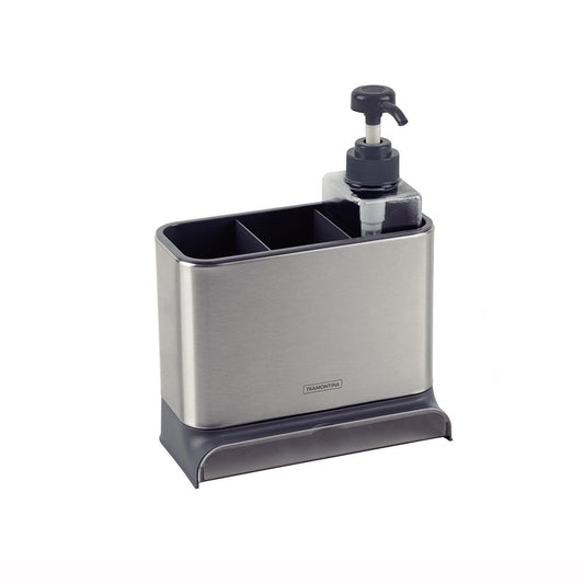 Organizador de Pia Porta Detergente e Esponja Plurale Plástico e Aço Inox - Tramontina 61537140