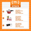 Kit - Panela de Pressão 4,5 Vermelha + 1 Faqueiro Vermelho 30pç + 1 Faqueiro Inox 24pç - Tramontina