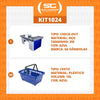 Kit - Caixa Supermercado Empacotador Check-out 2m Recorte + 20 Cestos de Compras Azul