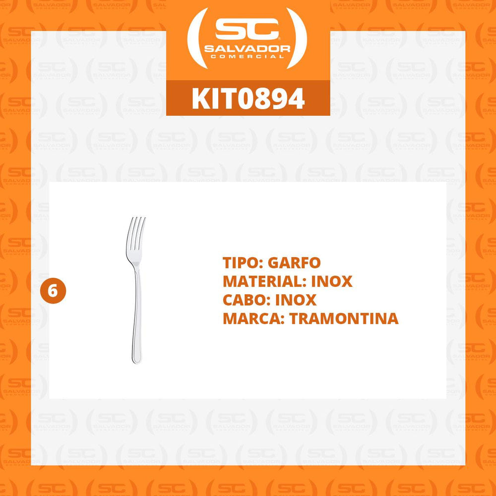 Kit 6 Garfos de Mesa Buzios em Aço Inox GIBAG - Tramontina