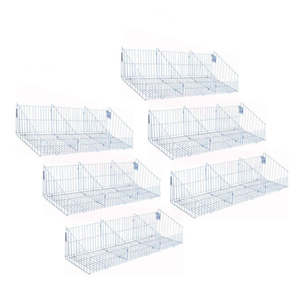 Kit - 6 Cestos Com Divisórias Branco New Plus - Sa Gondolas