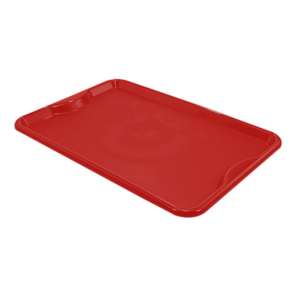 Conjunto 10 Bandejas Plásticas Self-Service Refeição 48x32,5x2 BR-100 Vermelha - Della Plast