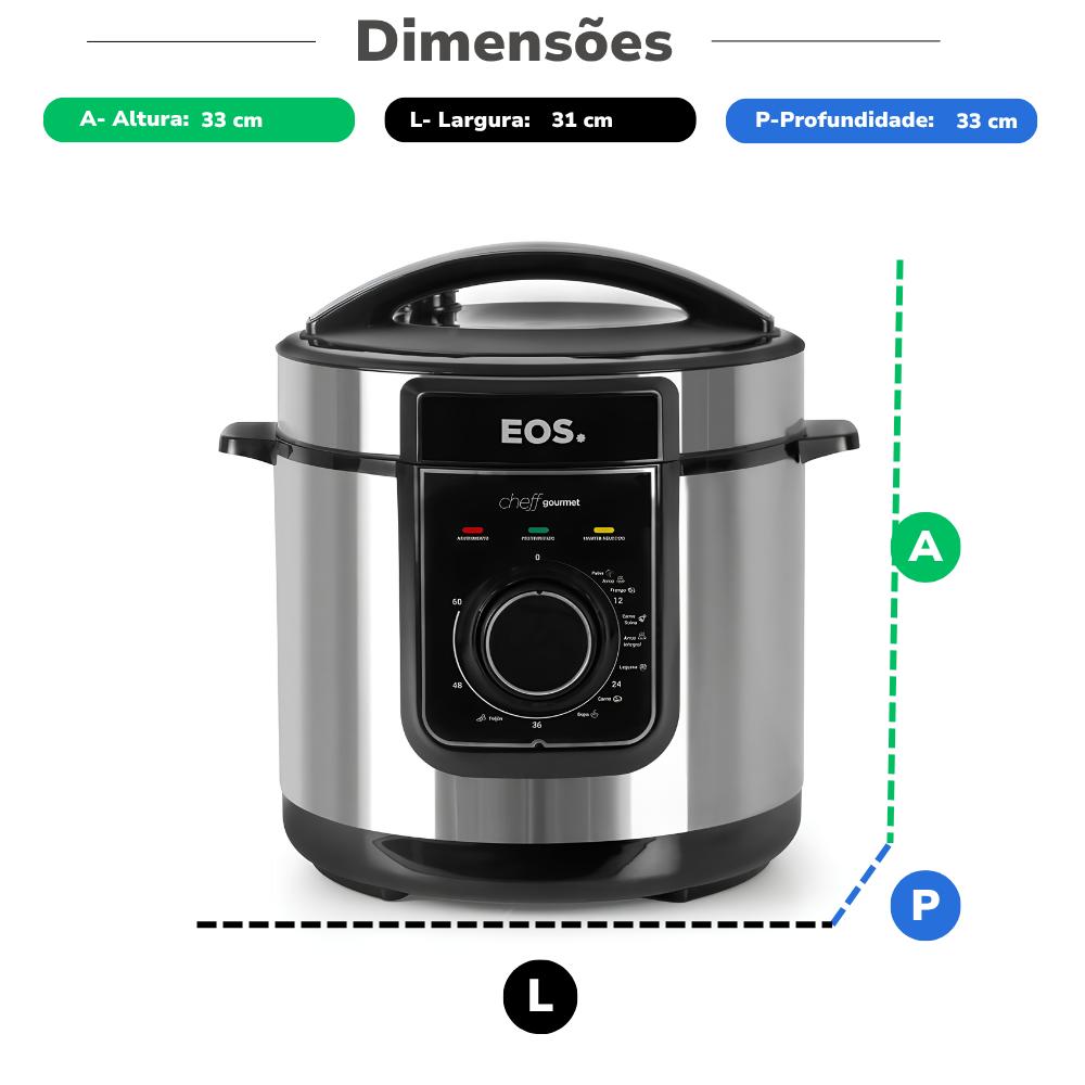 Panela de Pressão Elétrica Multicooker 5l Inox EPP50MI  127v - Eos