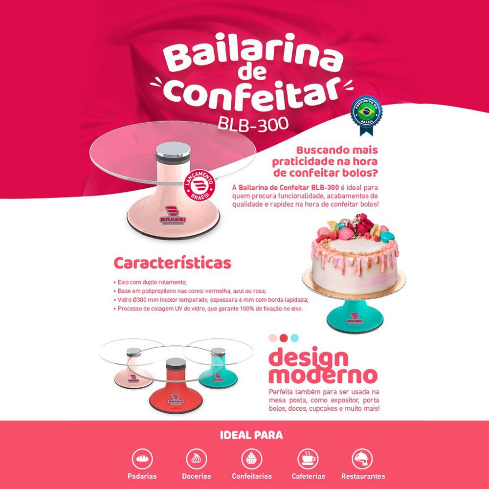 Bailarina de Confeitar para Bolos Blb-300 Rosa - Braesi