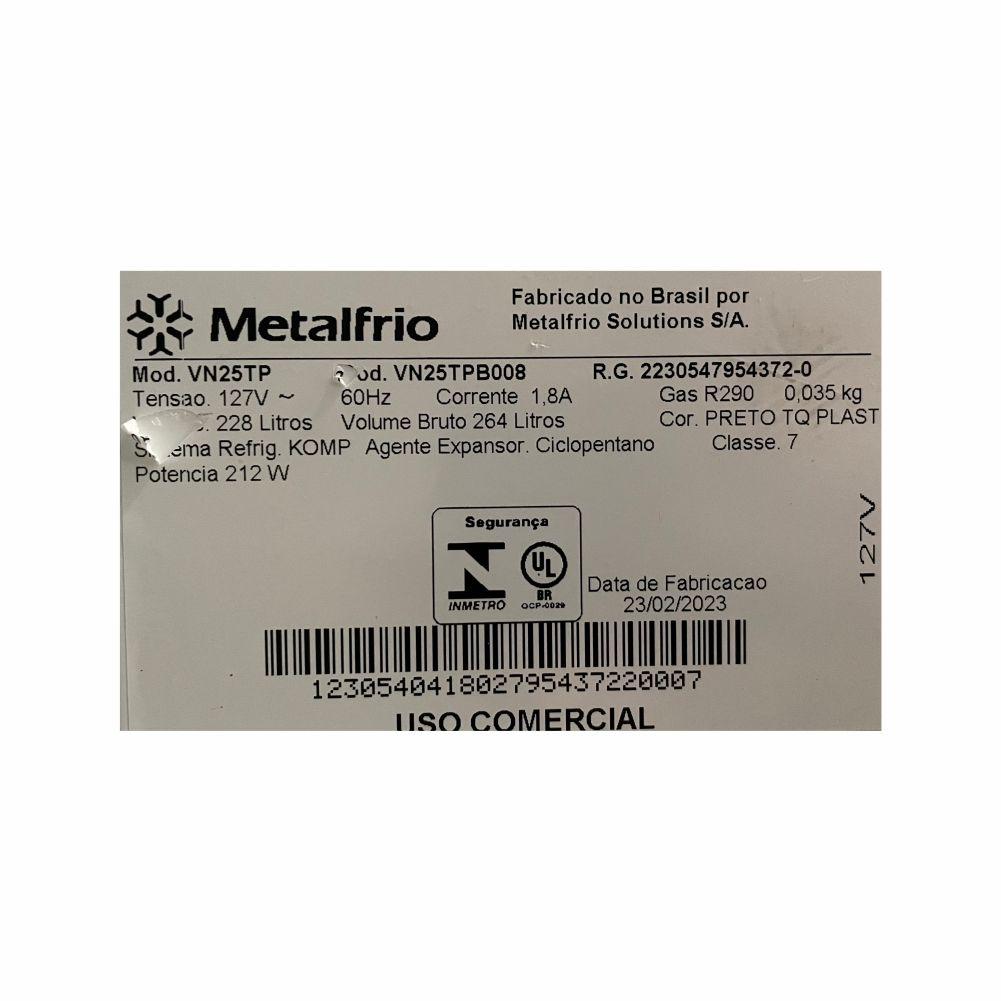 Semi - Cervejeira Metalfrio Beer Maxx 250 Porta Inox 211 Litros Digital Vn25tp Inox 127v - Metalfrio