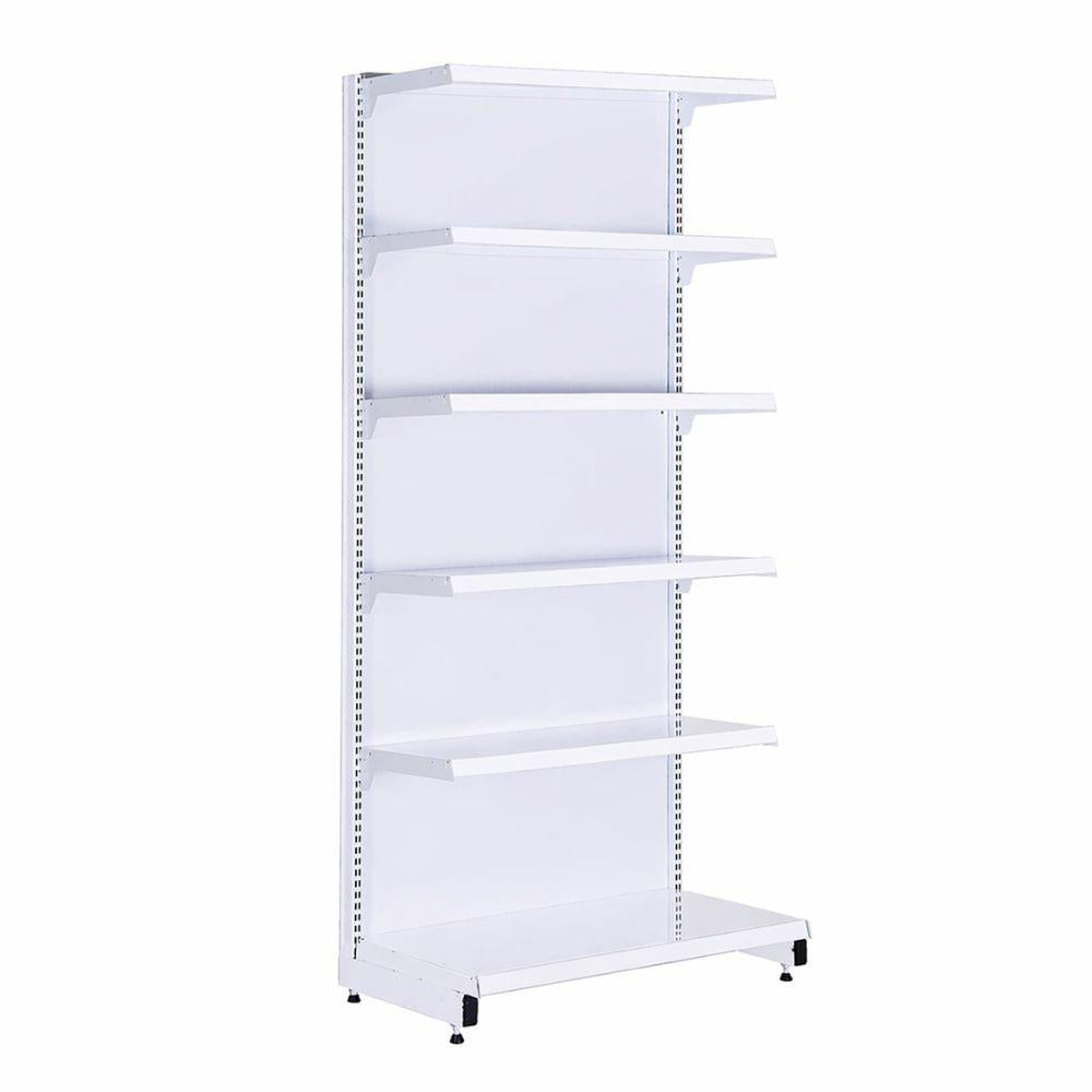 Gôndola Prateleira New Plus 2,00 Parede Inicial GPI - SA Gôndolas Porta Etiquetas Branco