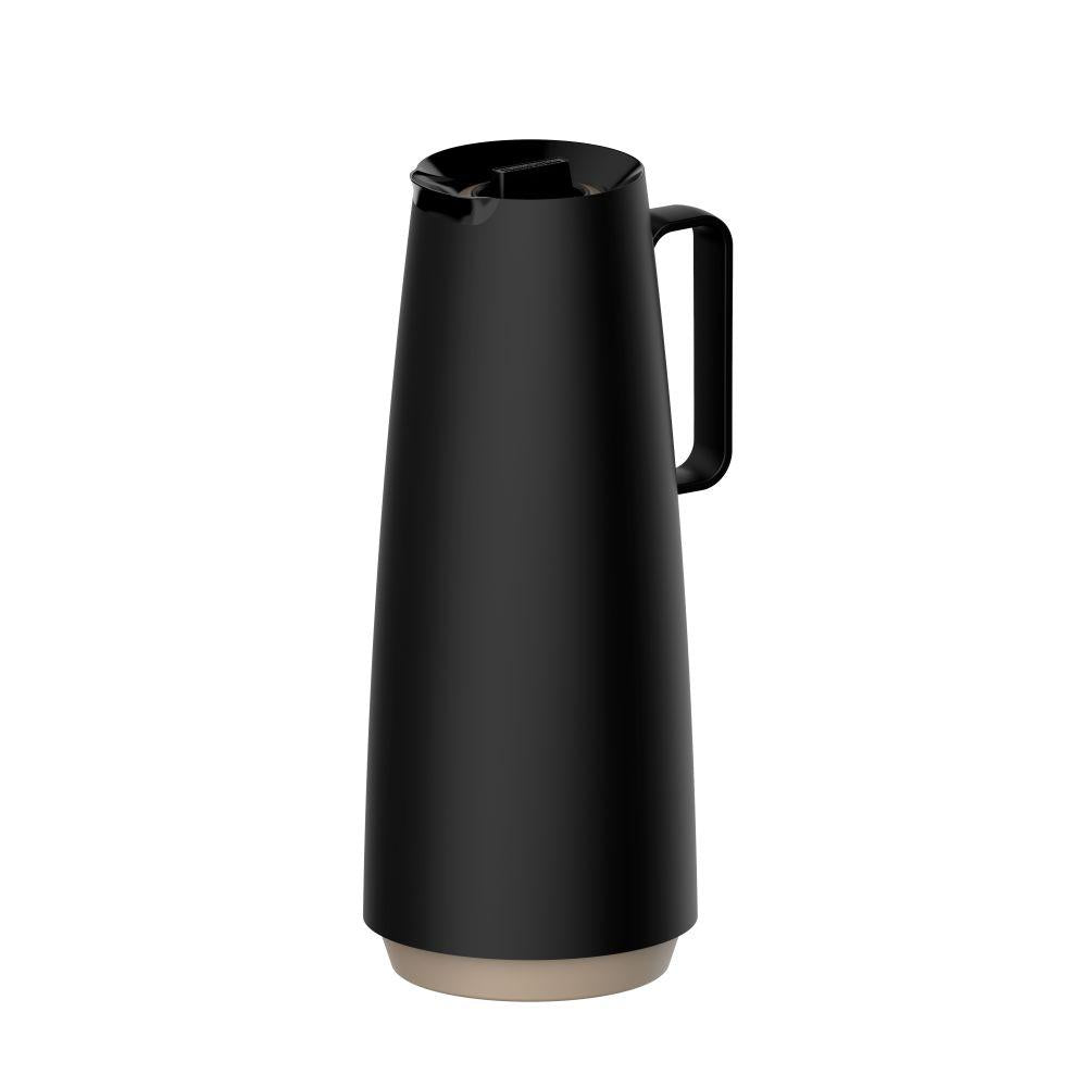 Chaleira Com Apito Roma em Aço Inoxidável 2,7l Brinox e Bule Garrafa Térmica 1l Preto Tramontina