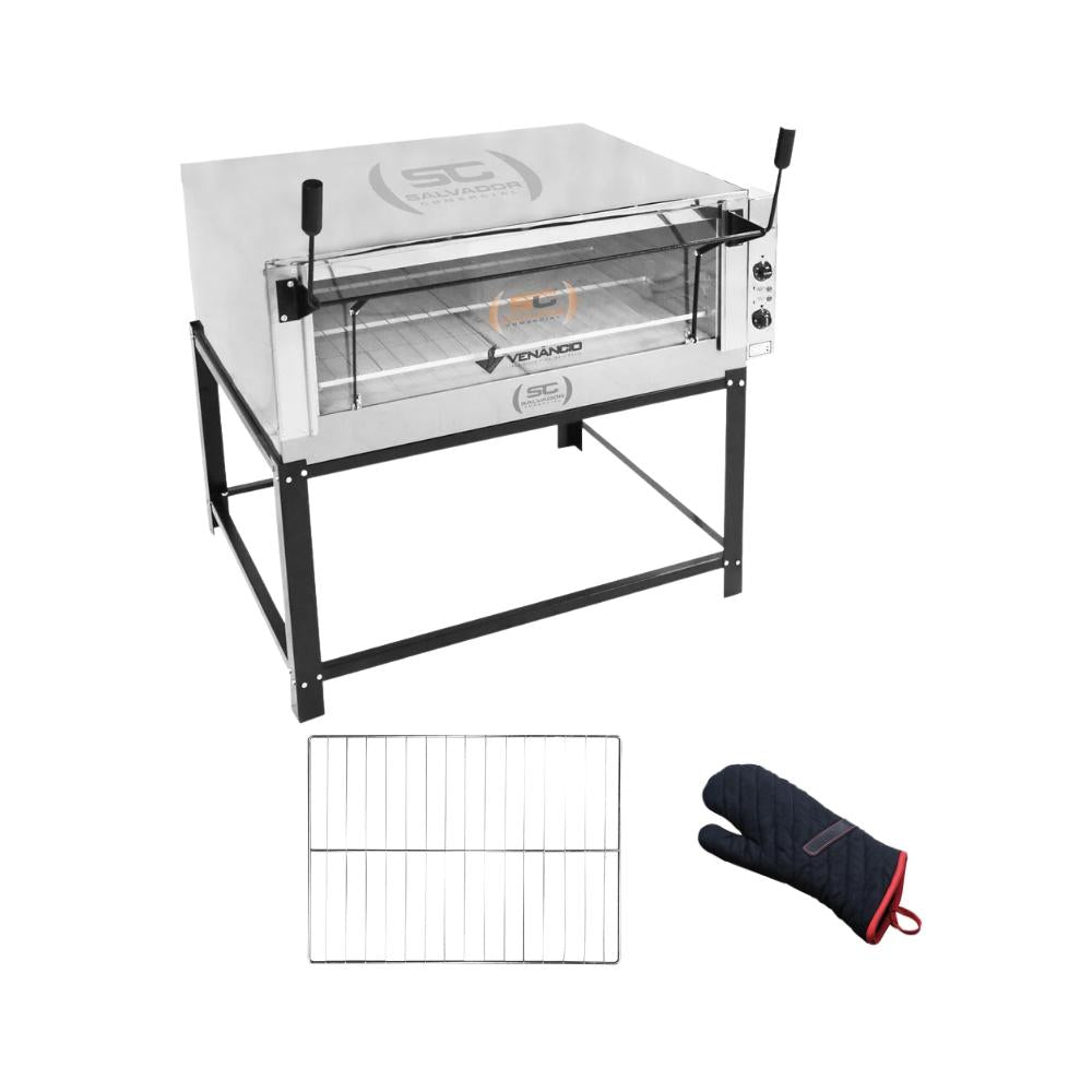 Forno Elétrico Industrial Refratária Roma Inox Feri110 220v + 1 Grade + Luva Térmica - Venâncio