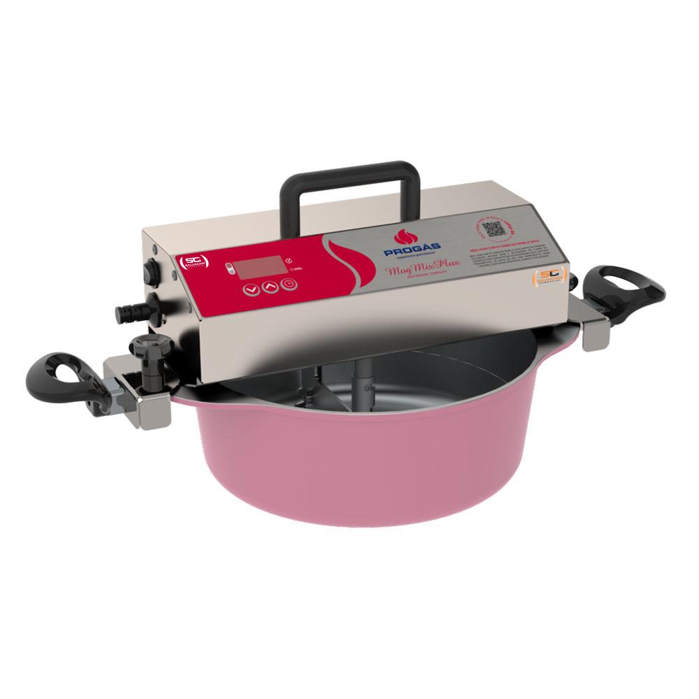 Misturador De Doces a Gás 5 Litros Panela Mexedora PRMOG-05 Plus Rosa Bivolt - Progás P43570