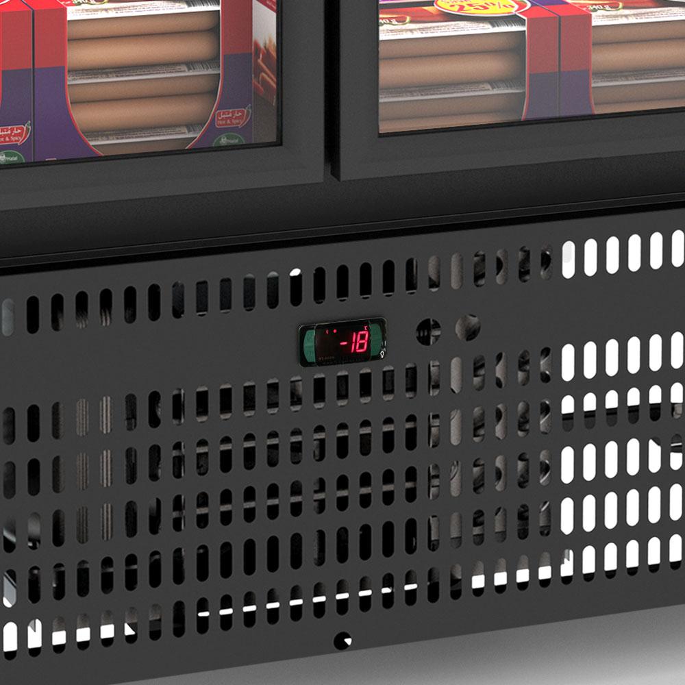 Autosserviço Expositor Vanguard Para Congelados 2 Portas Aquecidas Preto -18°C ASVCG2PPP 220V - Refrimate