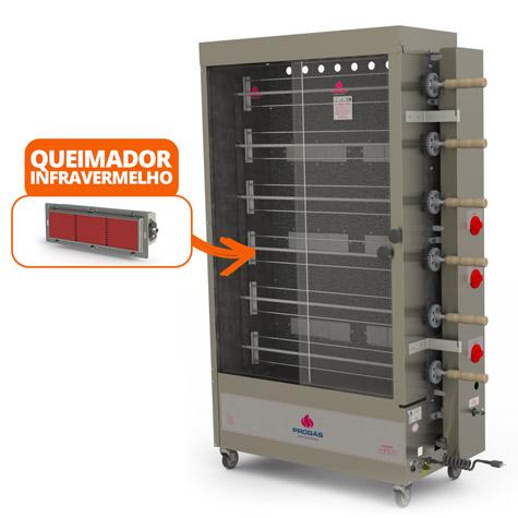 Assador Frango Infra Vermelho 6 Espetos Garfo Pr-631 Bivolt Progás
