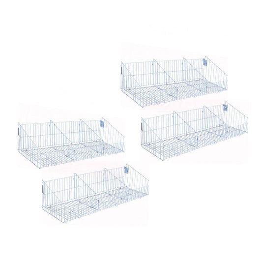 Kit - 4 Cestos Com Divisórias Branco New Plus - Sa Gondolas