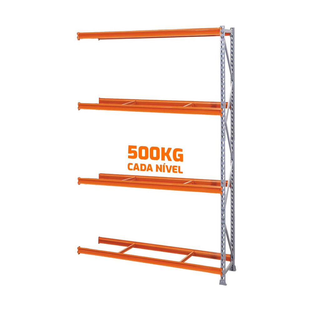 MPP - Mini Porta Pallet Continuação 180x80x300cm C/4 Níveis Estante Para Armazenagem 500kg Sa Gôndolas