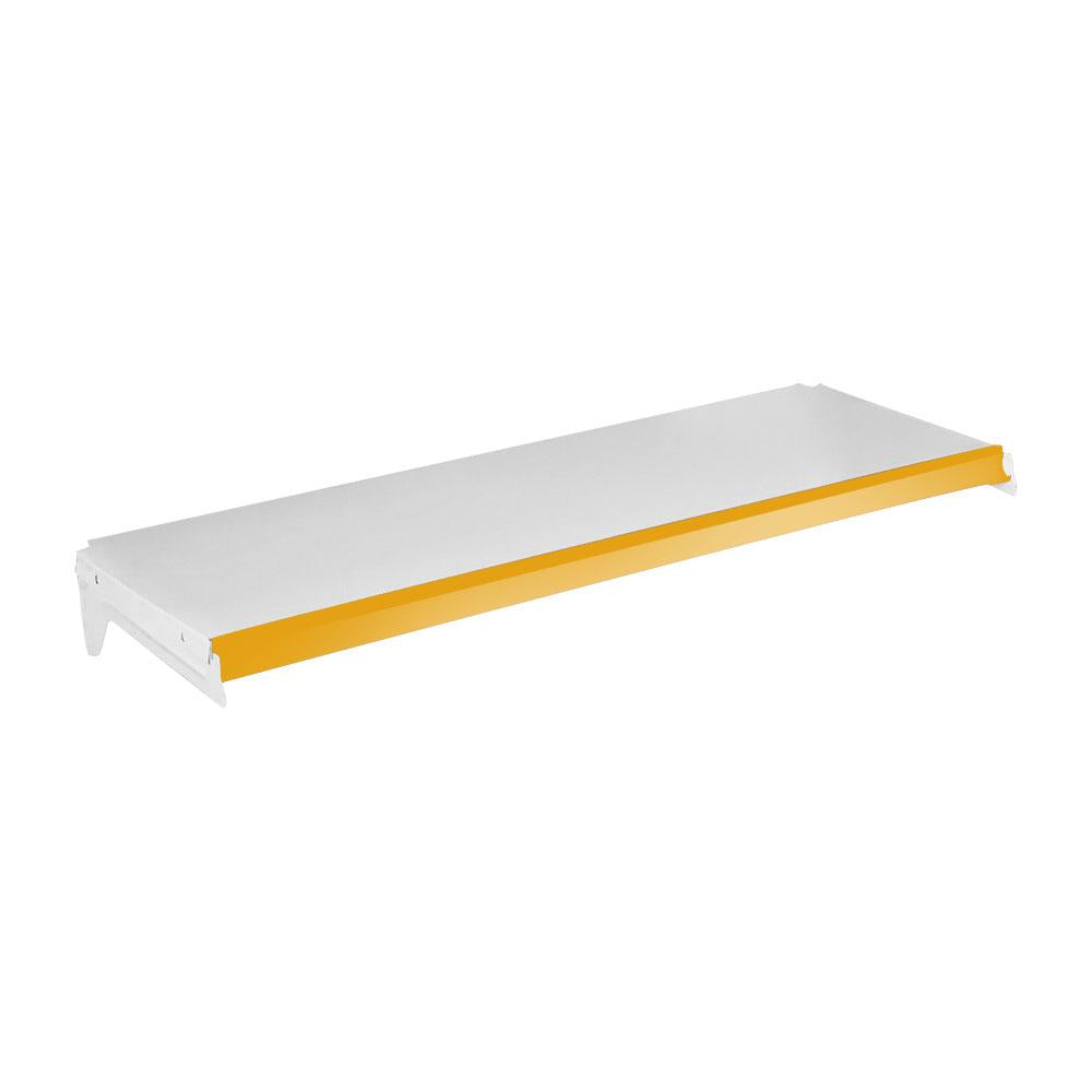 Bandeja Prateleira Com Reforço 30x91 para Gôndolas New Plus Com Porta Etiqueta Amarelo - SA Gôndolas