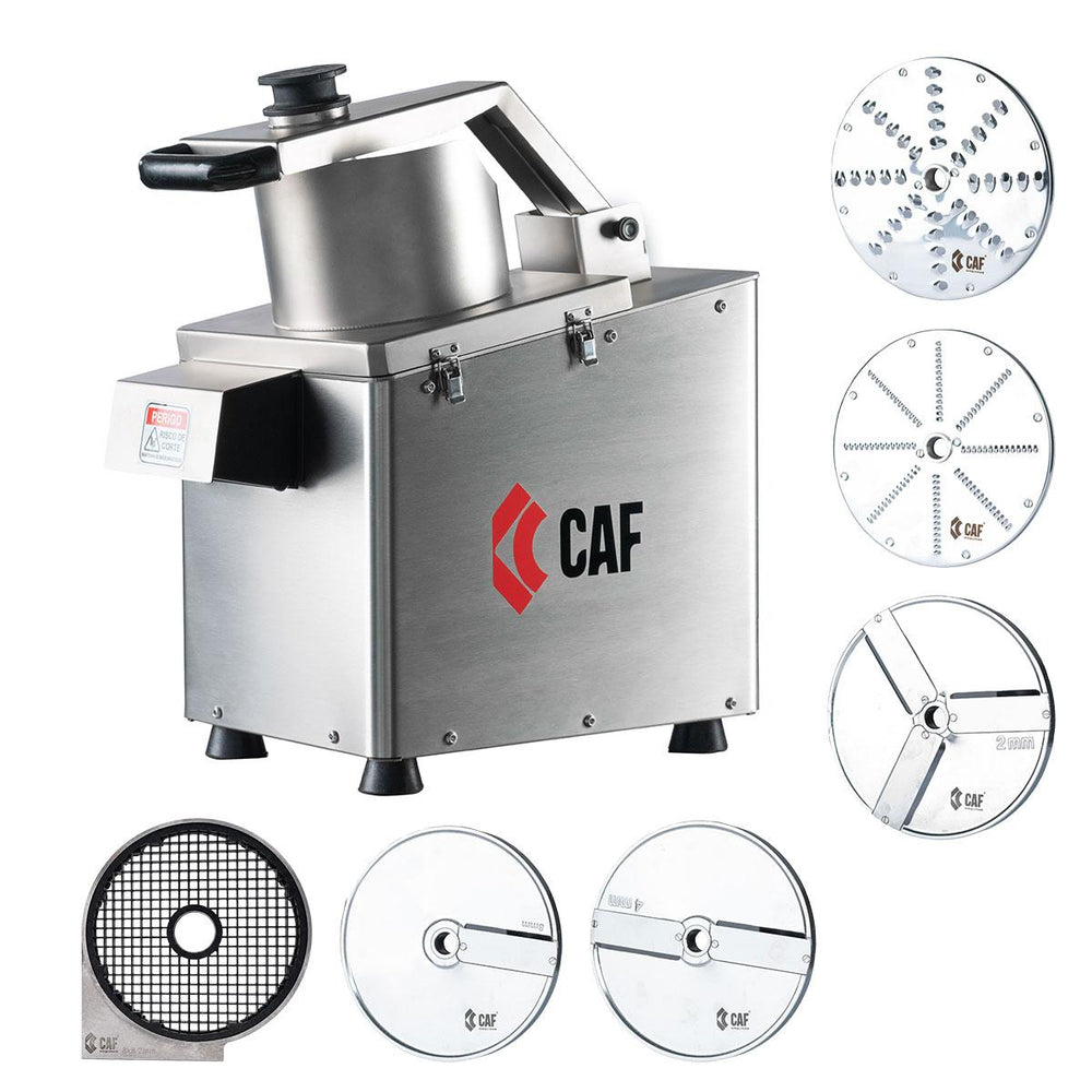 Processador de Alimentos Inox Com 5 Discos 0,75cv + Grade Cubo 8mm PA210-i Bivolt - Caf PA210231F34