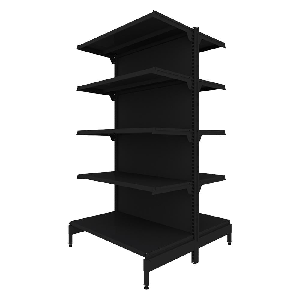 Gôndola Prateleira Preta New Plus 1,70 Central Inicial GCI - Sa Gôndolas Porta Etiquetas Rosa