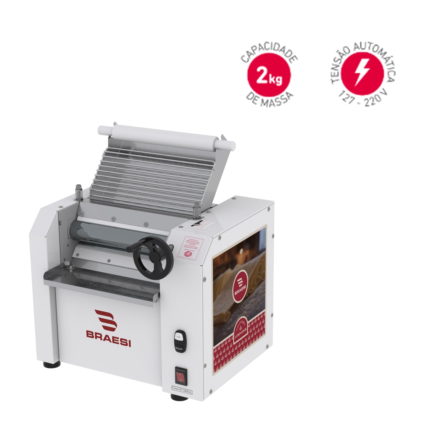 Cilindro Laminador Elétrico Profissional 2 kg 30cm CB-30 G2 ST Bivolt - Braesi B18788