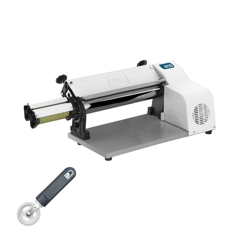 Cilindro Laminador Elétrico Profissional 37cm Branco Com Cortador Talharim 1/3 CV 220V Anodilar + Corta e Fecha