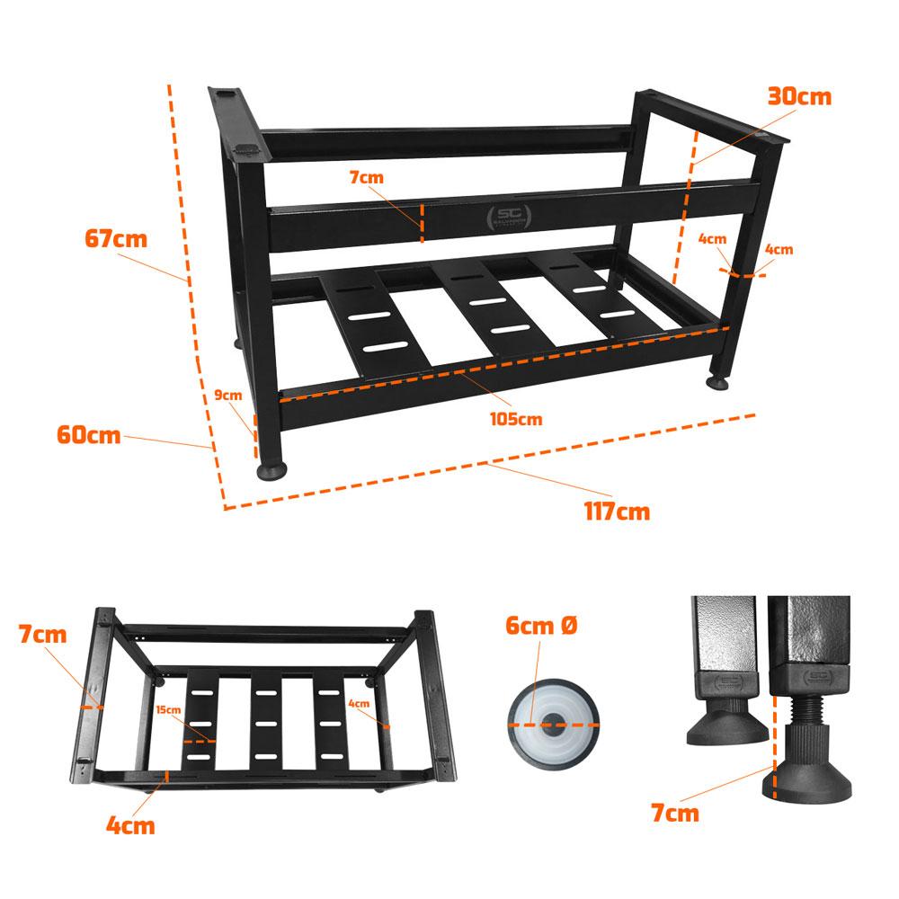 Cavalete de Apoio Inox Linha Prime Aço Carbono 120cm PCE120 - Venâncio