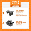 Kit - Caixa Supermercado Empacotador Check-out 2m Recorte + 20 Cestos de Compras Preto