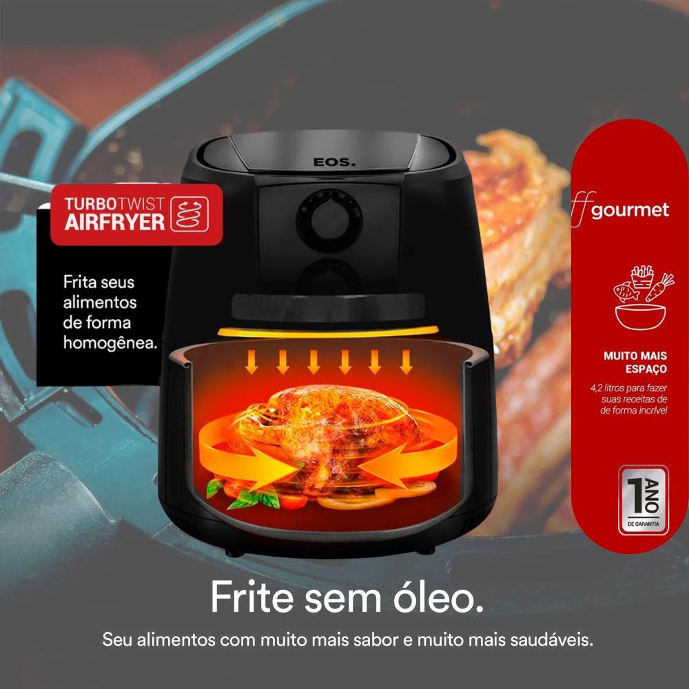 Fritadeira Sem Óleo Air Fryer EAF42t 127v Eos Com Moedor Sal ou Pimenta Realce Tramontina