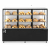 Vista frontal da vitrine seca Refrimate com 155 cm