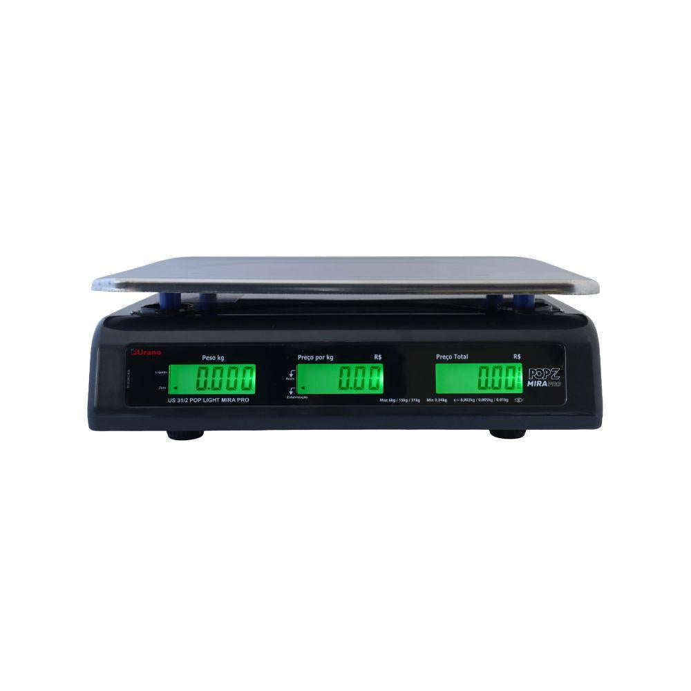 Balança Com Teclado Metálico us 31/2 31kg Bateria Pop-z Mira Pro Bivolt - Urano 22311000721