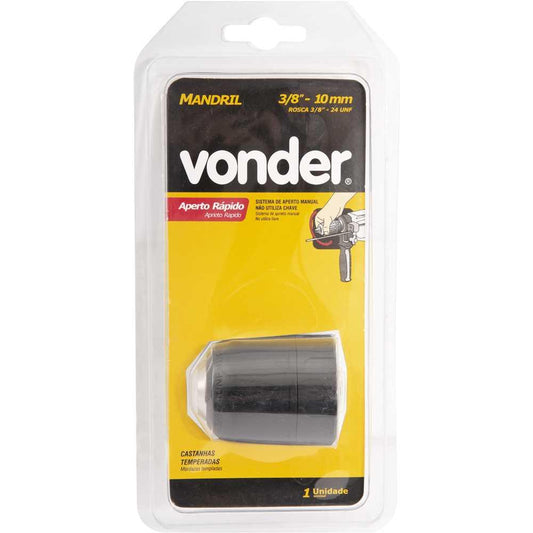 Mandril 10mm Manual de Aperto Rápido 0,8 mm a 10mm 3/8"" x 24 Fios - Vonder 6670210380