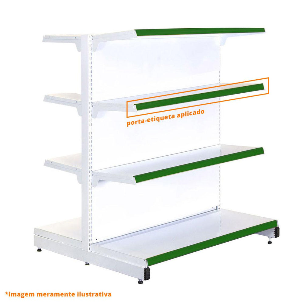 Porta Etiqueta Verde Gôndolas Prateleiras De Supermercado New Plus - SA Gôndolas