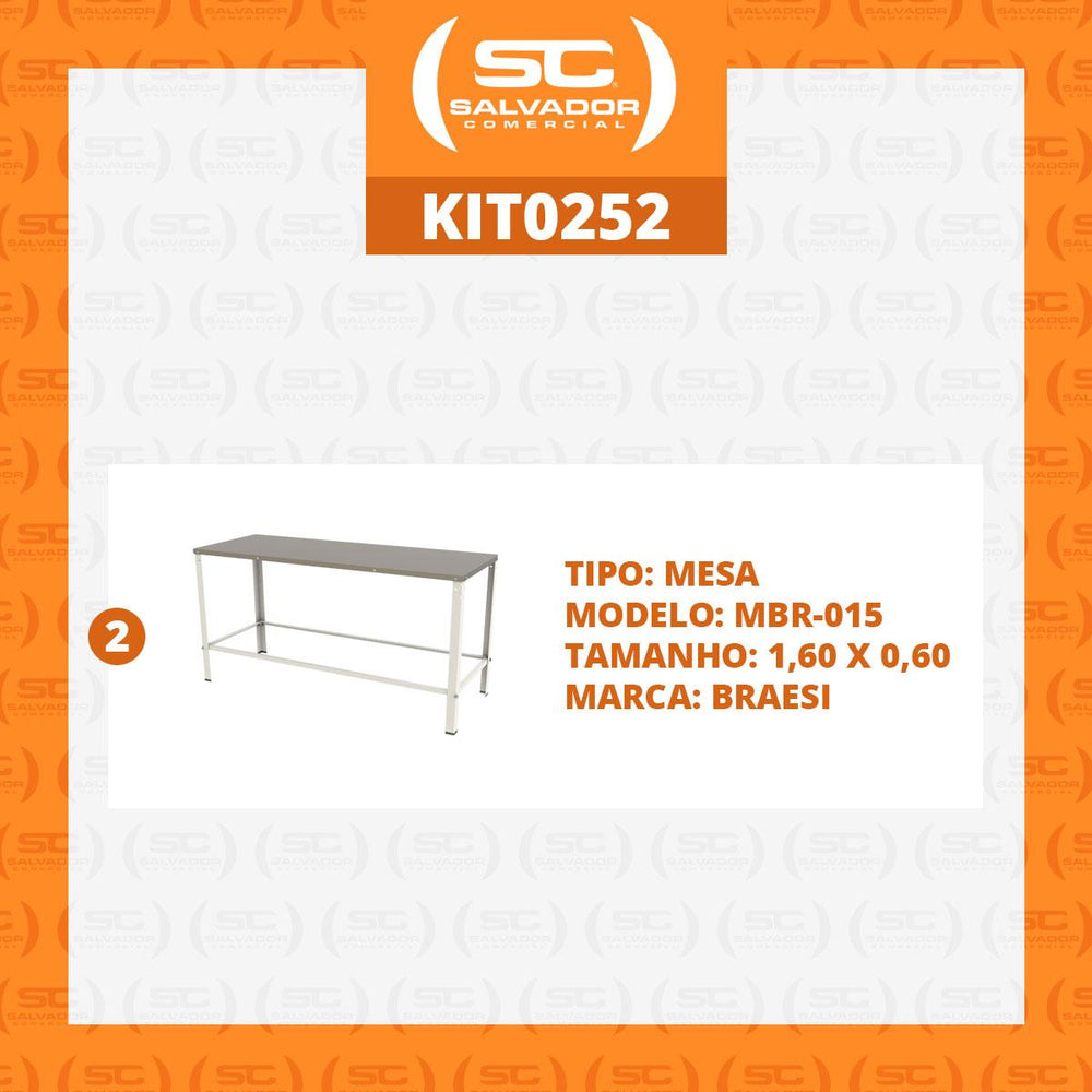 Kit 2 Mesas Bancadas De Apoio Desmontável 60x80x160cm MBR015 – Braesi